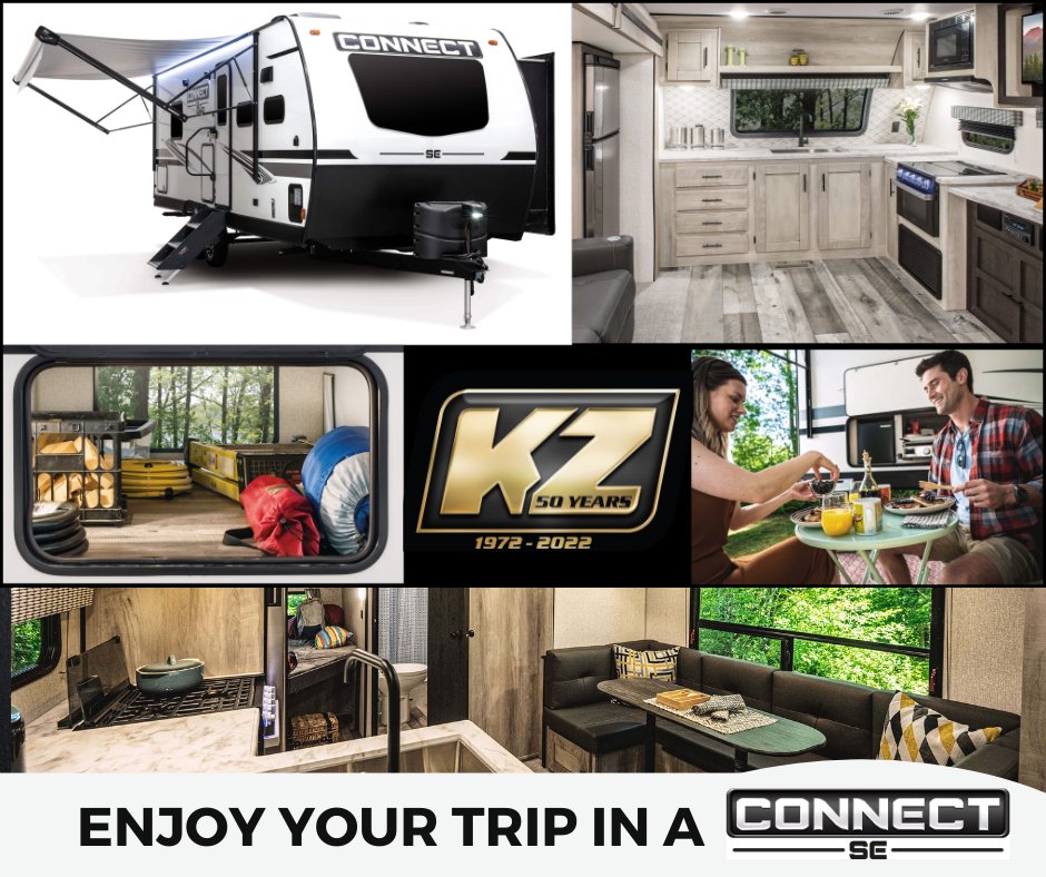 The 2022 Connect SE is loaded with features!  RV Airflow system, Tufflex Roof with a 20-year warranty, One-Control monitor/switch panel, and more!  Enjoy your next trip with a KZ Connect SE!  #kzrv #rvingamerica  #rving #campinglife #travel #camper