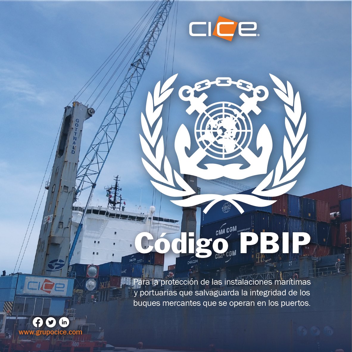 grupo_cice's tweet image. Cumplimos con el #CodigoPBIP para la Protección de Buques e Instalaciones Portuarias de la Organización Marítima Internacional que salvaguarda la integridad de instalaciones, trabajadores portuarios, buques mercantes, tripulaciones y las mercancías operadas en los puertos. ⚓🛳️👷