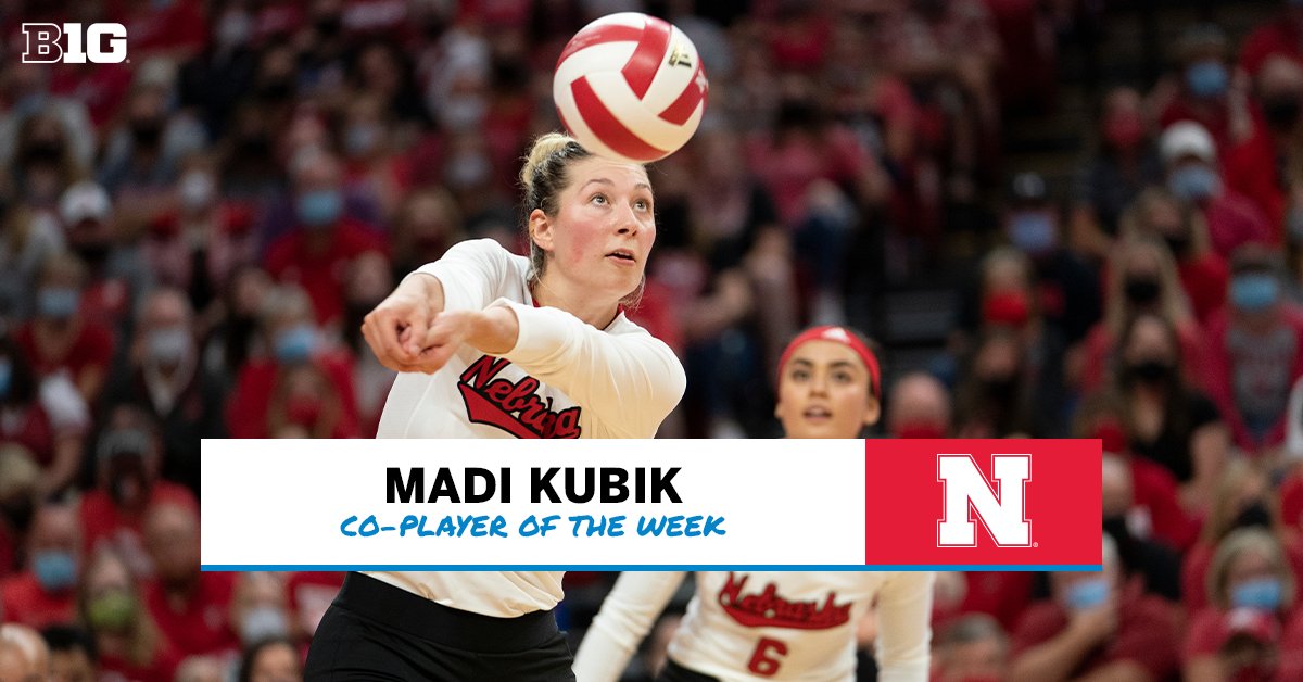 B1GVolleyball's tweet photo. 𝘽𝙞𝙜 𝙏𝙚𝙣 𝘾𝙤-𝙋𝙡𝙖𝙮𝙚𝙧 𝙤𝙛 𝙩𝙝𝙚 𝙒𝙚𝙚𝙠: Madi Kubik of @Huskervball 

#B1GVolleyball | #GBR

📰  https://t.co/0C9pfbBkDI https://t.co/SQIvcFwVeR