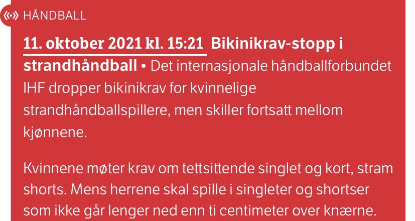 Det er noe så grenseløst pinlig over at voksne mennesker i 2021 sitter på et styremøte og vedtar at shortsen damer skal drive toppidrett i må være «stram».