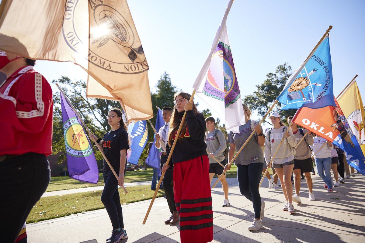 OU is proud to recognize and honor Indigenous Peoples' Day as we celebrate the cultures, rich diversity, and the historical and invaluable contributions of the Indigenous communities.

This morning, students participated in the Tribal Flags March to celebrate this meaningful day.