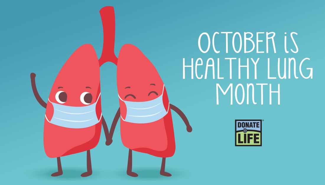 October is #HealthyLungMonth! Nearly 1,000 people in the U.S. are waiting for a life-saving lung transplant. Give them hope by registering as organ donor at registerme.org/wv.