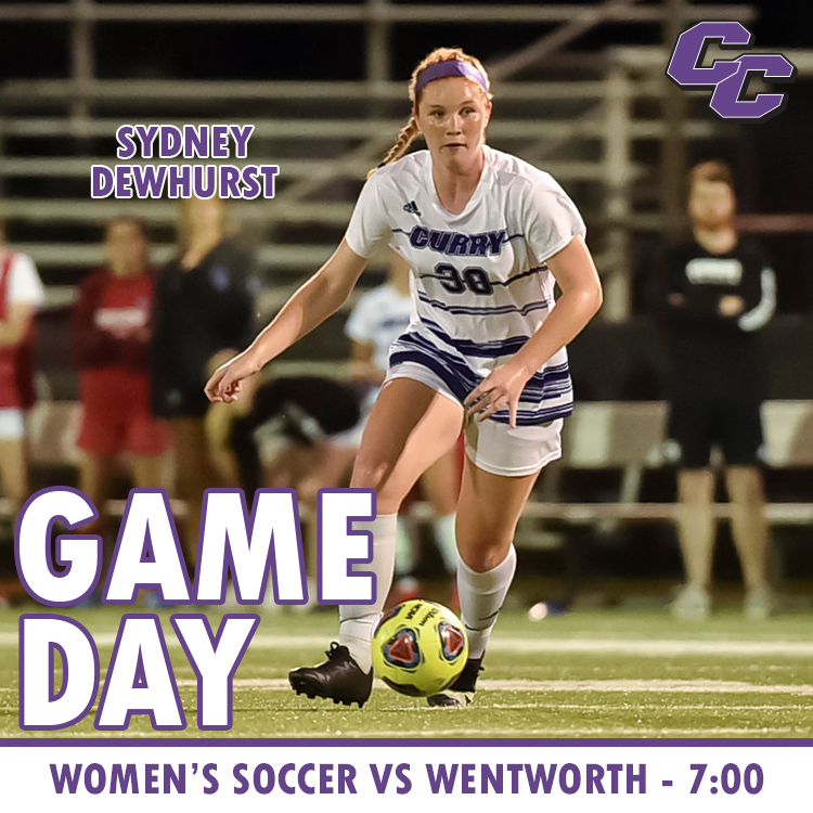 CurryColonels's tweet photo. GAME DAY: Women's soccer takes on Commonwealth Coast Conference opponent Wentworth tonight at 7PM on Katz Field. Go Colonels! #BleedPurple https://t.co/rPYXx0l7JP