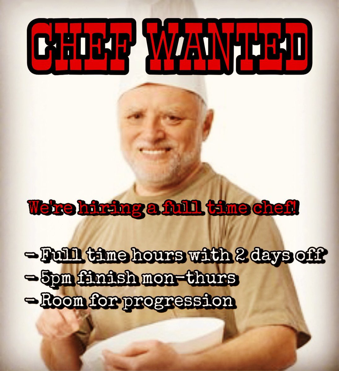 Chill Guy (@deathbytacos_) on Twitter photo CHEFS HIT ME UP!
We’re hiring a chef!
- Full time hours + 2 days off
- 5pm finish mon-thurs
- Room for progression as we expand 👀
Want to know more? HIT ME UP
07791068464
Info@deathbytacos.co.uk
Or just DM me / pop in for a chat 😎 CHEFS HIT ME UP!
We’re hiring a chef!
- Full time hours + 2 days off
- 5pm finish mon-thurs
- Room for progression as we expand 👀
Want to know more? HIT ME UP
07791068464
Info@deathbytacos.co.uk
Or just DM me / pop in for a chat 😎