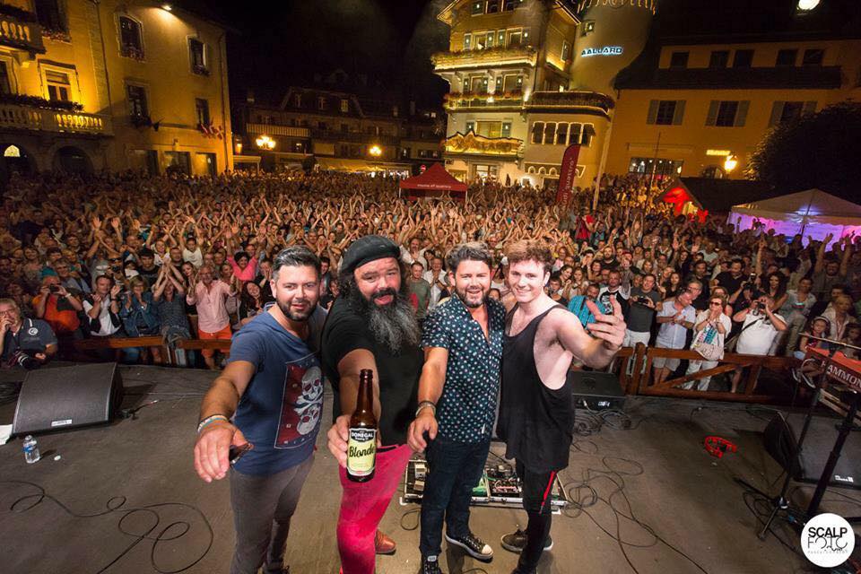 Having a Donegal blonde in ones hand with my 3 brothers and a few friends Megeve Blues festival.