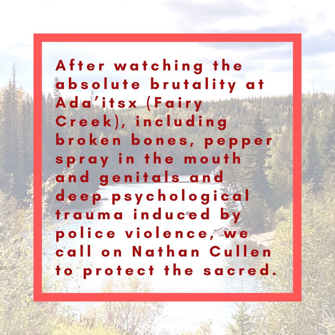 Gidimten's tweet photo. 1/ WEEK OF ACTION DAY THREE.
CN/ police violence
Nathan Cullen @nathanpcullen stop the violence.
Issue the stop work order
#WetsuwetenStrong #NoTrespass #WedzinKwa #CGLofftheYintah #Sovereignty #Solidarity #DefendTheYintah #WeAreAllOne #IndigenousSovereignty https://t.co/lSG2clU2M9