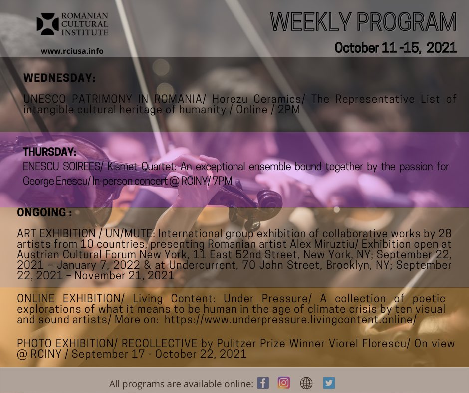 RomaniaNY's tweet image. Join us online &amp;amp; offline and enjoy! 

#WeeklyProgram #RCIUSA #RCINY #ICRNewYork #ICR