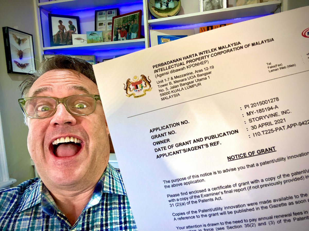 StoryvineInc's tweet photo. Malaysian patent! 

#patents #guidedvideo #ProUGC #storytelling #smallbusiness https://t.co/gWR5GOl6Kk