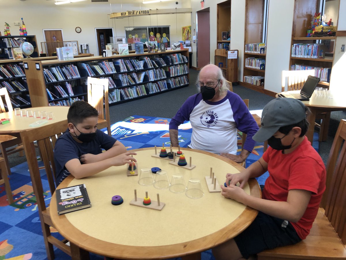 STEM_Santa_Fe's tweet photo. Where are we spending our Saturdays from 1-3 pm? Playing STEM games at @sfpl Southside Branch. Join us! https://t.co/MCHyhH9s04