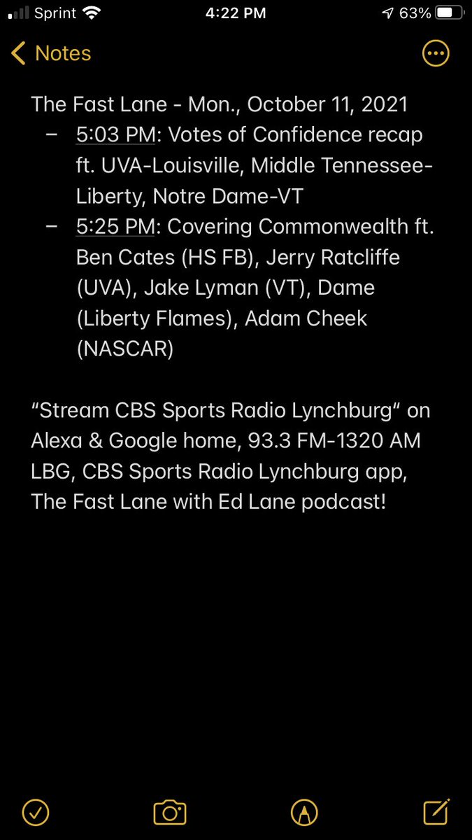 FastLaneEdLane's tweet photo. Sound off with Ed &amp; @TreyLyleVT on #MTvsLU, #UVAvsLOU &amp; #NDvsVT today on The Fast Lane + expert insight from @bencates8 (HS FB) @JerryRatcliffe (#UVA), @LymanJake (#Hokies, @TechSideline), @DamienSordelett (#LibertyFlames) &amp; @adamncheek (#NASCAR, @Frontstretch)! https://t.co/eBuqytDNT2