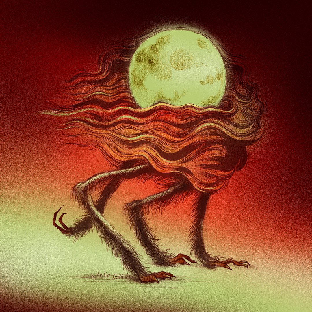 JeffG's tweet photo. Day 7 of #Drawlloween2021 - Werewolf https://t.co/47priQkjee