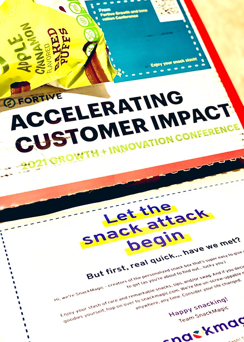 mslindasim's tweet image. Excited to attend @FortiveCorp Growth + Innovation Conference tomorrow!💡My box of goodies from @SnackMagic came just in time. 😋🍪🥤#fortivetogether #foryouforusforgrowth