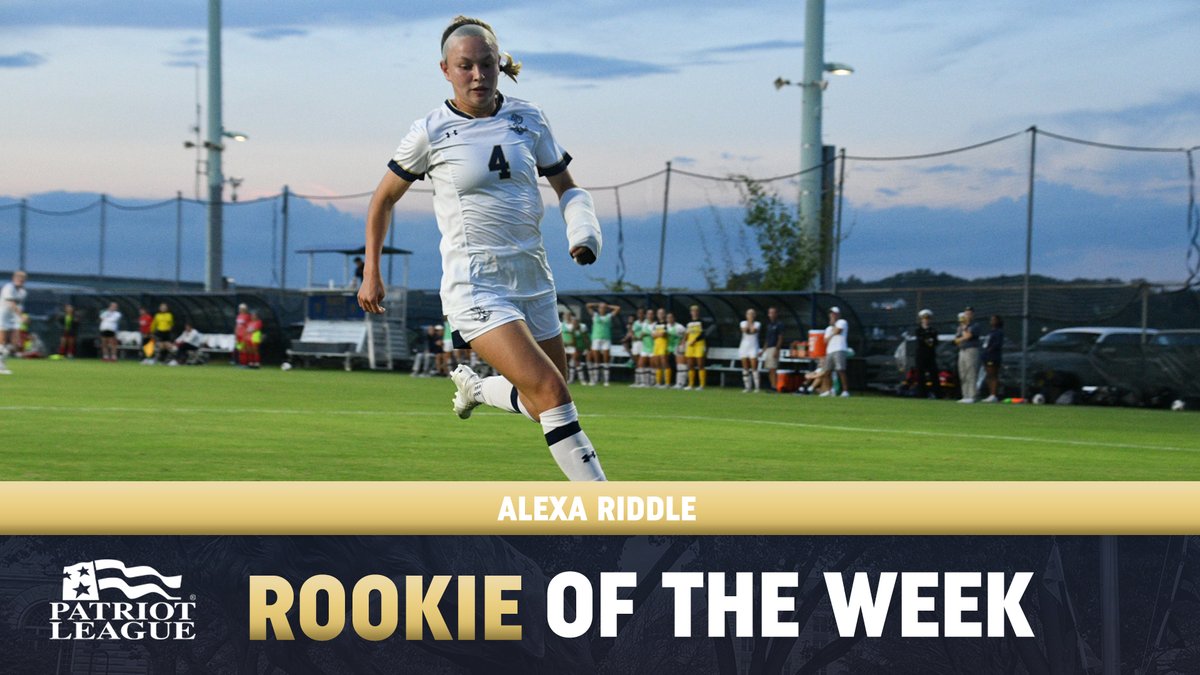 NavyWSoccer's tweet photo. Congratulations to Alexa who was named @PatriotLeague Women's Soccer Rookie of the Week today! The freshman tallied points on both games this week for Navy. https://t.co/roJIzEvV2I https://t.co/vjZ4vyZQ9m