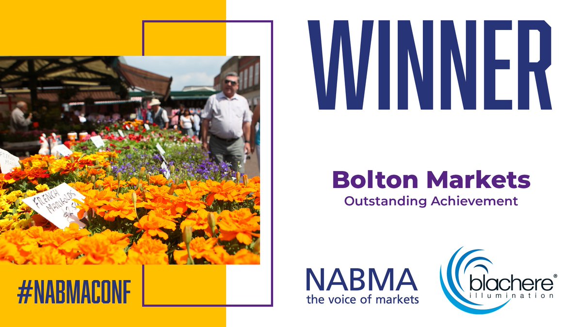 The Outstanding Achievement Award 🏆 is presented to <a href="/BoltonMarkets/">Bolton Markets</a> 🙌
#NABMAConf - 𝗖𝗢𝗡𝗚𝗥𝗔𝗧𝗨𝗟𝗔𝗧𝗜𝗢𝗡𝗦! 🎉🙌🎉 #NABMAConf