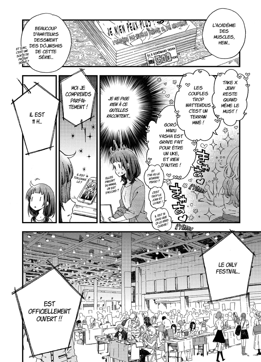 Basically it's about a super gorgeous dude who draws BL but sends his little sister to table as his body double at comic cons and some of these jokes are things I have lived in my human life.