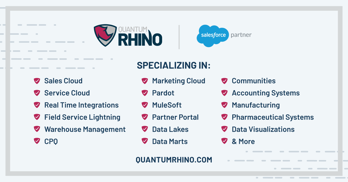 quantum_rhino's tweet image. Ready to implement your @Salesforce goals after attending Dreamforce this year? 
 
With +10 years’ experience in @Salesforce implementation &amp;amp; integration, our team can help.

Let’s talk #DF21 &amp;amp; how QuantumRhino can help your organization today: hubs.la/H0Z7HQC0
