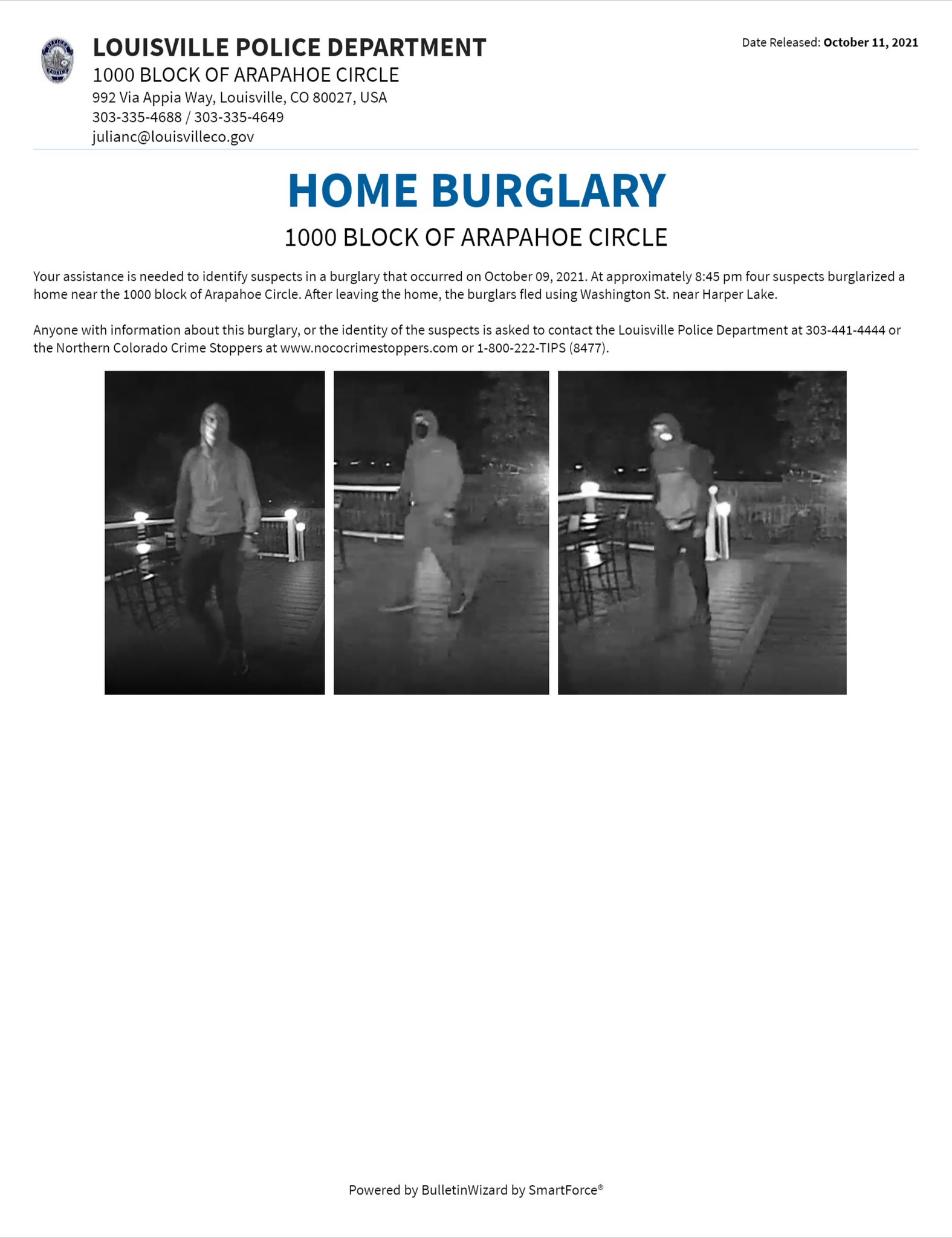 Louisville CO Police Department on Twitter "On 10/10/21 approx. 8