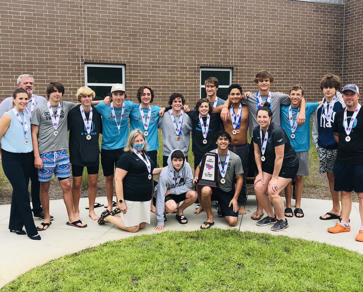 OCASwimming's tweet photo. Your 2021 SCHSL State Runner Ups. Best finish for the boys in school history. A season to remember! https://t.co/9FBBrfFbpZ