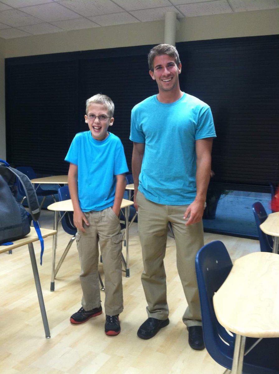 This week I'm visiting Kev. He was my student for 3 years and was born without the part of the brain that connects the two hemisphere. Kev spent countless hours learning to safely cross the street. Now he's a college student who loves walking around campus and greeting everyone.