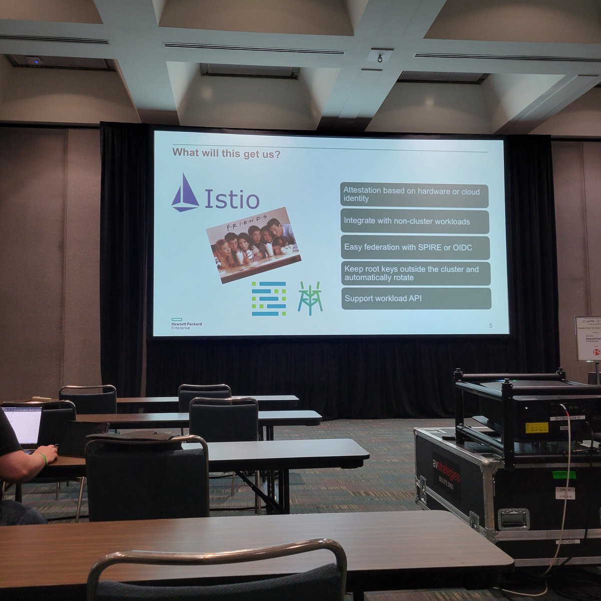 mavwali's tweet photo. #istio #SPIRE @d_feldman talks about istio and spire integration #SPIFFE #Friends https://t.co/NaA4zUvLEZ