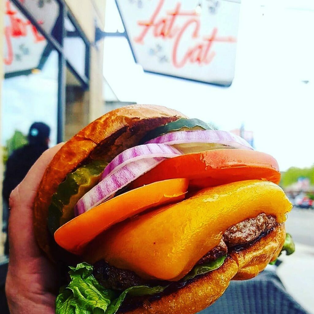 FatCatChicago's tweet photo. We are open today &amp; it’s BYOB! Build your own burger tonight. $7 straight up or choose from over 40 toppings. See you soon! 🍔

🍔
🍔
🍔

#fatcatchicago #chicagoandfood
#bestfoodchicago #bestfoodfeed #chicagofoodanddrink #infatuationchi
#chicagofoodguide #burgertime #chicago… https://t.co/xklu4JpupP