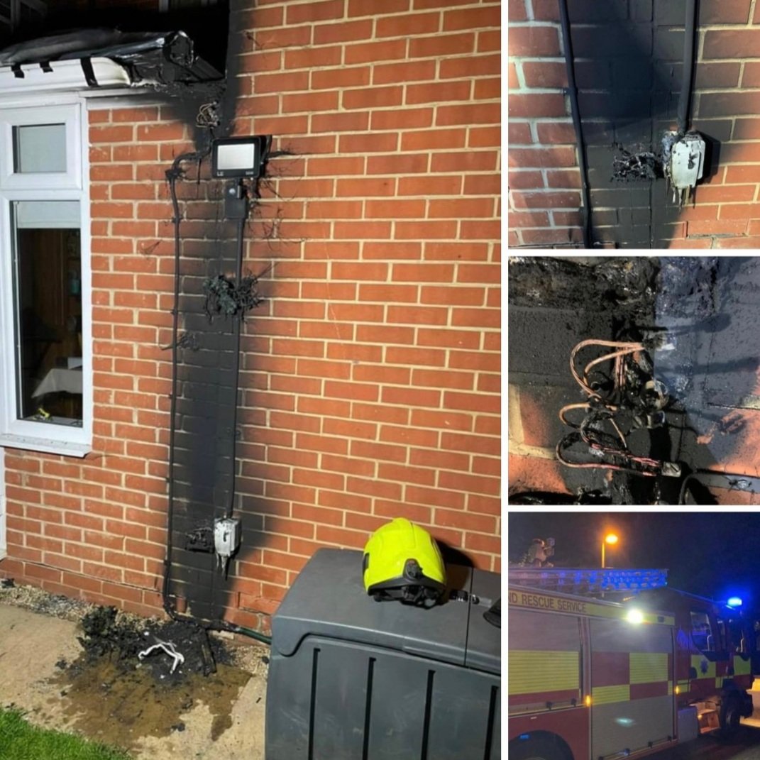 Further proof that a standard 13amp, 3pin socket is not a suitable connection method to recharge your EV. #electricalsafety #housefire #evcharging #fire #Compliance #luckyescape #evwallboardbox