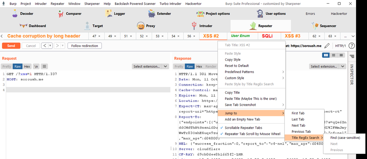 The 1.07 version of <a href="/MDSecLabs/">MDSec</a> #BurpSuite #Sharpener extension is out. In addition to some bug fixes, this version comes with the Halloween theme! Just what we need to harvest more bugz!!!

🎃🎃🎃
github.com/mdsecresearch/…
🎃🎃🎃

Thanks to @CoreyD97 for a swift library update! 👻