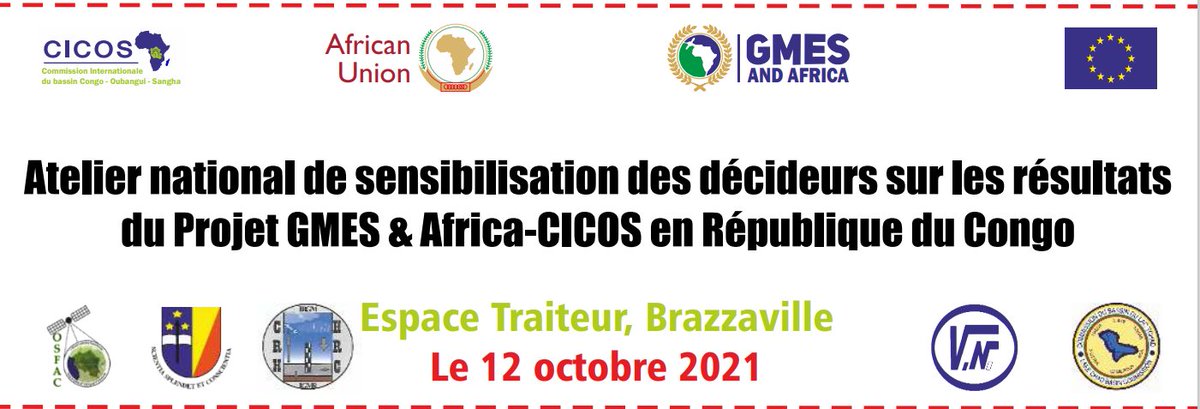 Brazzaville abrite un atelier national ce 12 octobre 2021, au cours duquel les décideurs du Congo sur la gestion de l'eau et des ressources naturelles, vont prendre connaissance des résultats du Programme spatial #GMES&amp;Africa