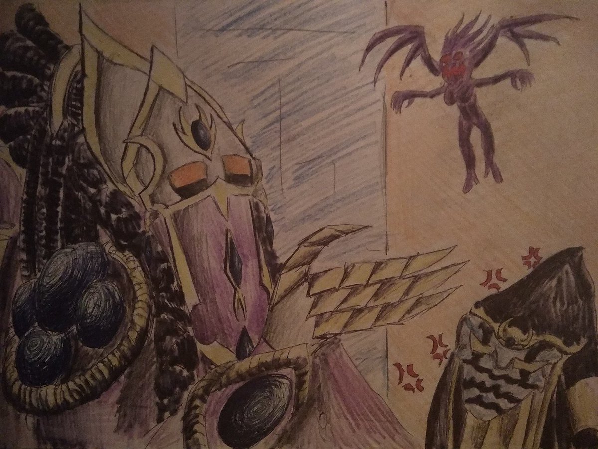 Domisan4's tweet photo. Jojo's reference and "its a bird" meme, but "its a good allied?" 

#Raszagal #starcraft #protoss #nerazim #Aldaris #Kerrigan #jojo https://t.co/i21xnSPXym