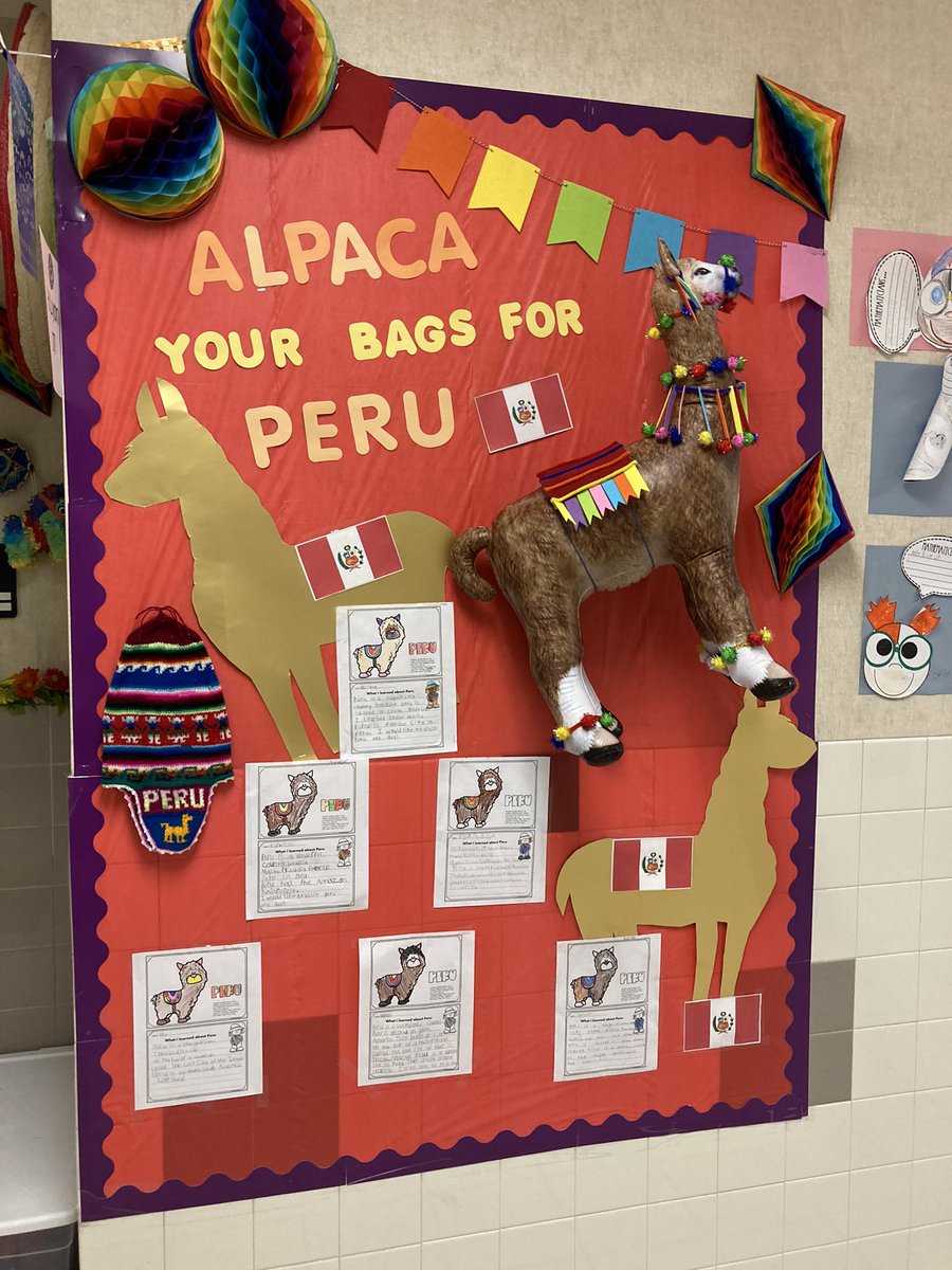 My homeroom was assigned to represent Peru for Hispanic Heritage Month! Visiting Peru has made it’s way onto my bucket list now! 🇵🇪 @GriffinTylerISD