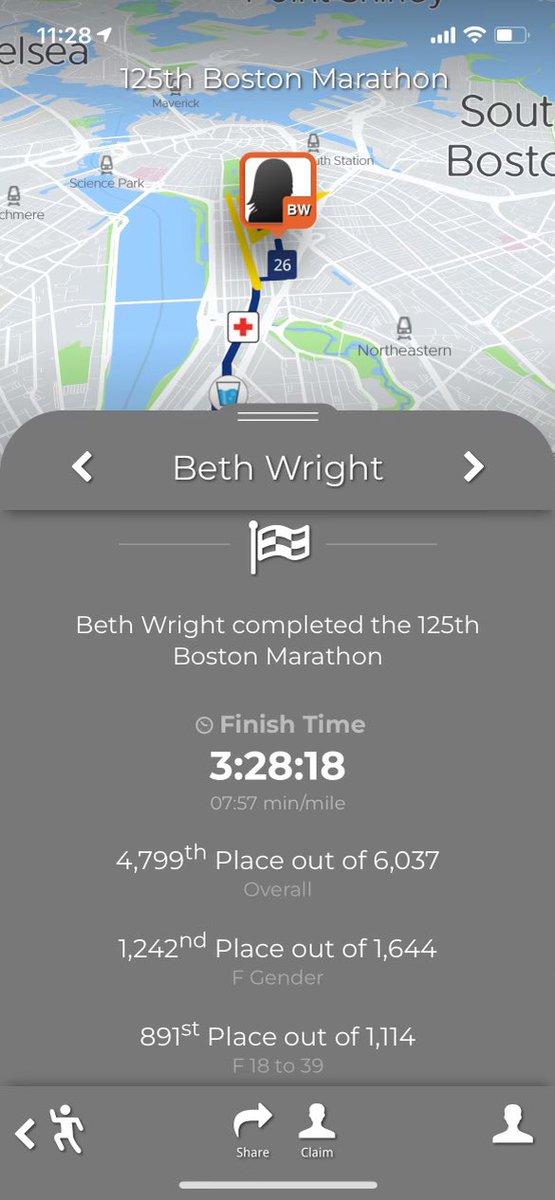 2011 AHS graduate Beth Wright finished her 4th @bostonmarathon today while raising money for @wingsofamerica, a non-profit empowering Native-American youth through running. #indigenouspeoplesday #bulldogcity