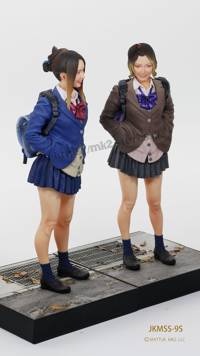 まっつく (MK2.) 1/9 Japanese Kawaii JKフィギュア JKさんを立たせて完成！ フィギュアの彩色が終わったらオリジナル台座