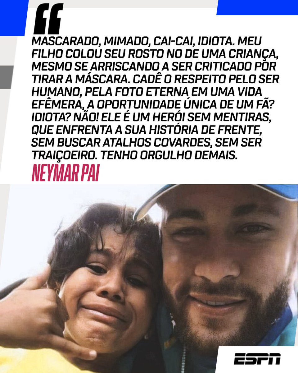 Pai de Neymar desabafou e defendeu o filho de críticas recebidas! O que achou?