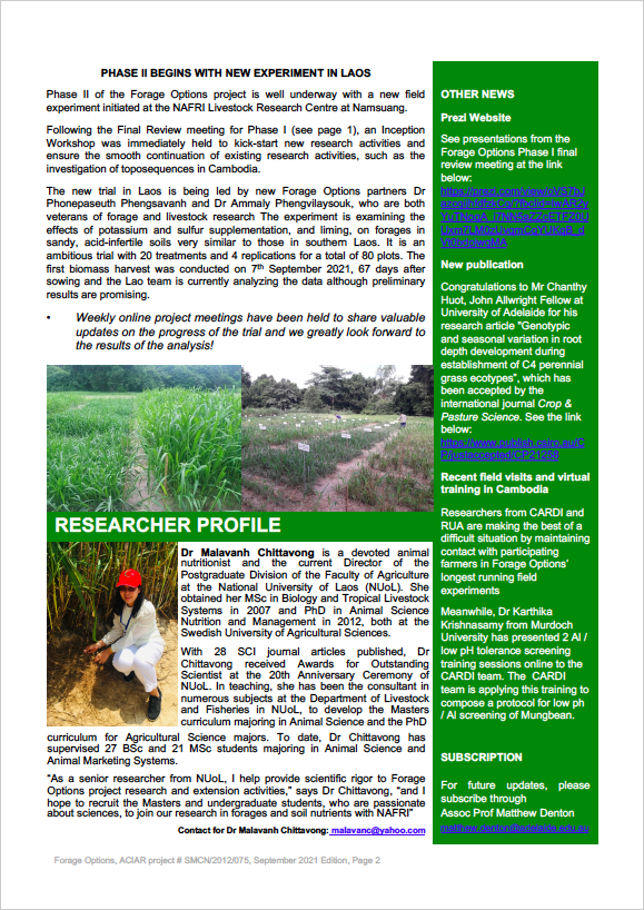 DentonLab's tweet photo. ✨ Latest #ForageOptions newsletter is out now 👇
https://t.co/cruQqhFM7j
⚡️End of Phase I
⚡️Phase II begins with new experiment in Laos 🇱🇦
⚡️Researcher profile: Dr Malavanh Chittavong
⚡️Link to presentations
⚡️New publication
and more...
@waiteresearch @UniofAdelaide https://t.co/E6KTtktAHQ