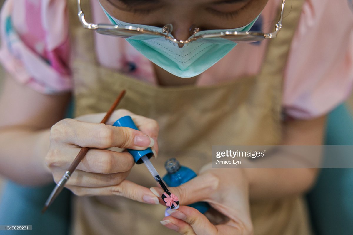 A "Squid Game" inspired manicure is seen at Maniqure Nail Salon in Sri Petaling, Kuala Lumpur, Malaysia. Customers are invited to play a game at the end of the treatment, and if they win, they can walk away without paying.

More 📸 #SquidGame 👉 bit.ly/3FCANF2
