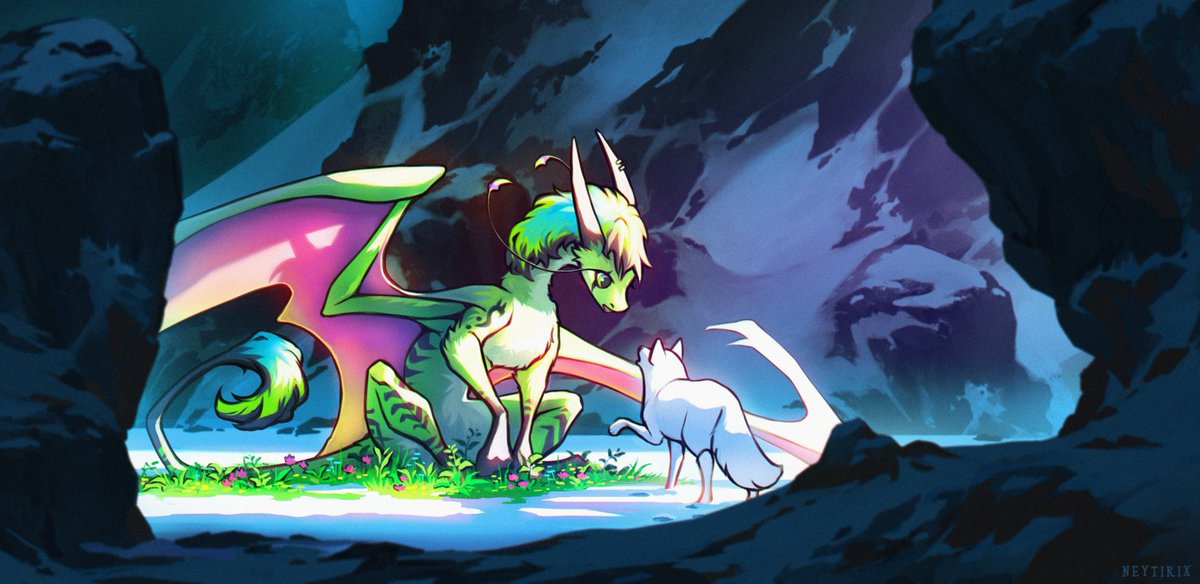 Neytiirix's tweet photo. 'No it's not Spring! It's the middle of Winter! We go through this every year!' 

And last fanart from the vid! @Daedriic_Dragon 's OC Moonshine! Thanks again people! Now onto the next vid! Gonna be a bit more..uh..perilous let's just say https://t.co/jJZwNtfaxS