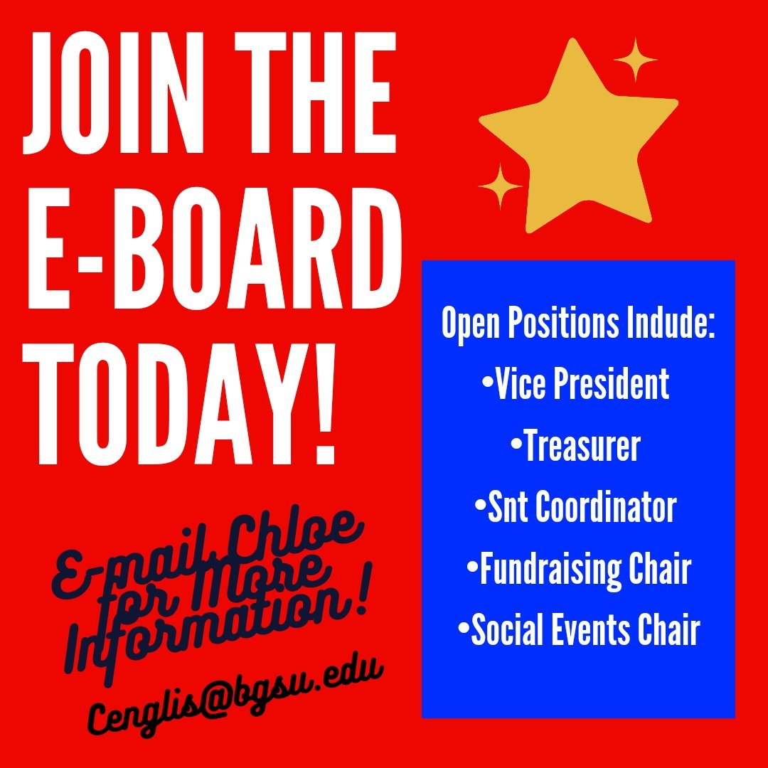 nslsbgsu's tweet photo. We are looking for more people to Join our E-Board! E-mail Chloe for More information! We would love to see you on the E-Board!
.
.
#nslsinduction #nationalsocietyofleadershipandsuccess #nslsbgsu #NSLS #nsls2021 #bgsunsls #bg #bgsufirelands #bgsu #bowlinggreenstateuniversity https://t.co/nEERMXK1nG