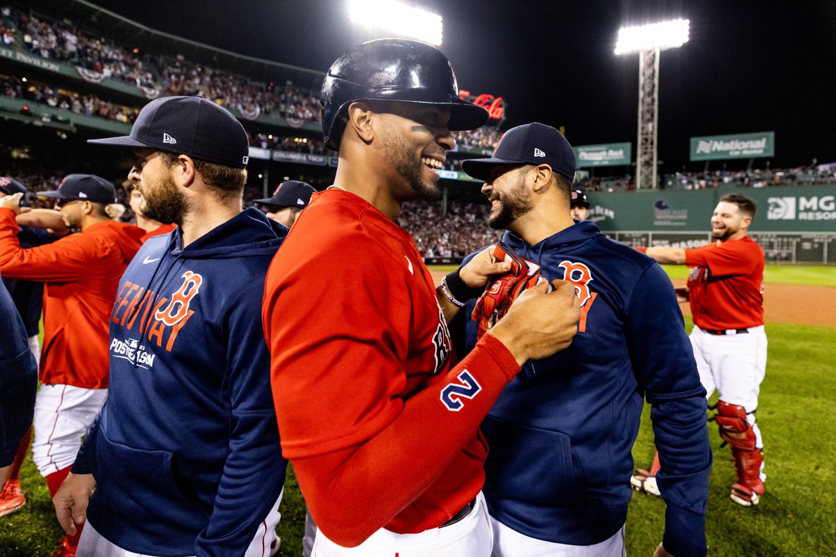 RedSox's tweet photo. Postseason smiles https://t.co/IpZ6mGRVfM