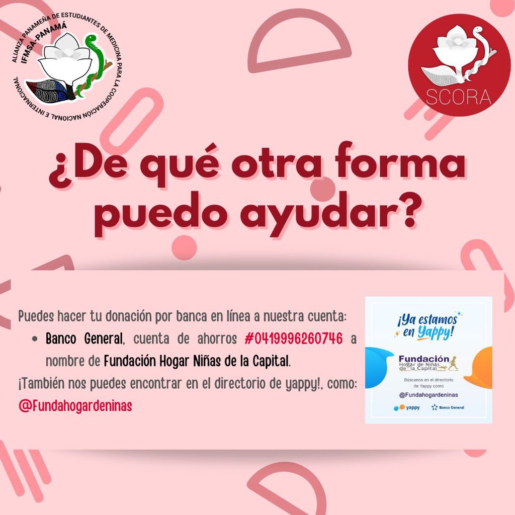 chellemabelle_'s tweet photo. ‼️PORFA RT‼️
En el comité de Salud y Derechos Sexuales y Reproductivos (SCORA) conformado por estudiantes de medicina de todo Panamá, estamos organizando una segunda colecta de ayuda a niñas con necesidades de productos de higiene y educación sexual❤️‼️ Les agradezco su difusión! https://t.co/gPtdIF1juN