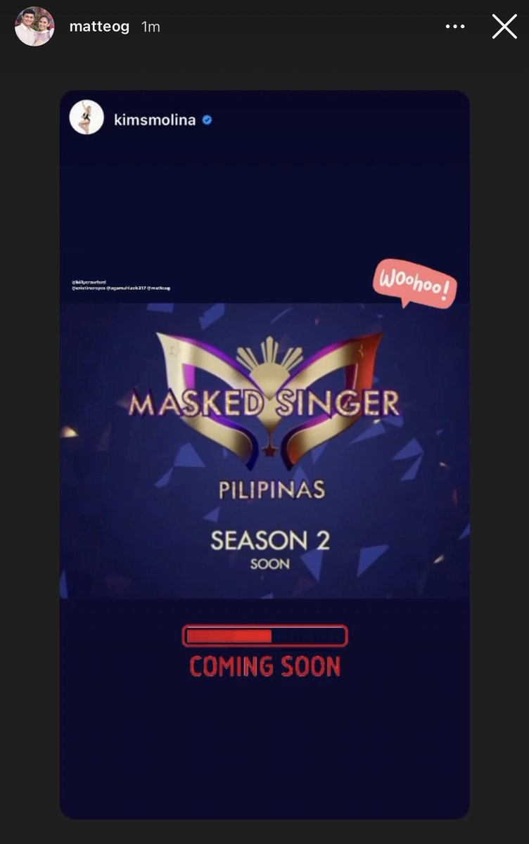 AshMatt_intl's tweet photo. Masked Singer Pilipinas season 2 coming soon! π
@mateoguidicelli @MaskedPilipinas
#MatteoGuidicelli #MaskedSingerPH https://t.co/HI3BTn1uUc