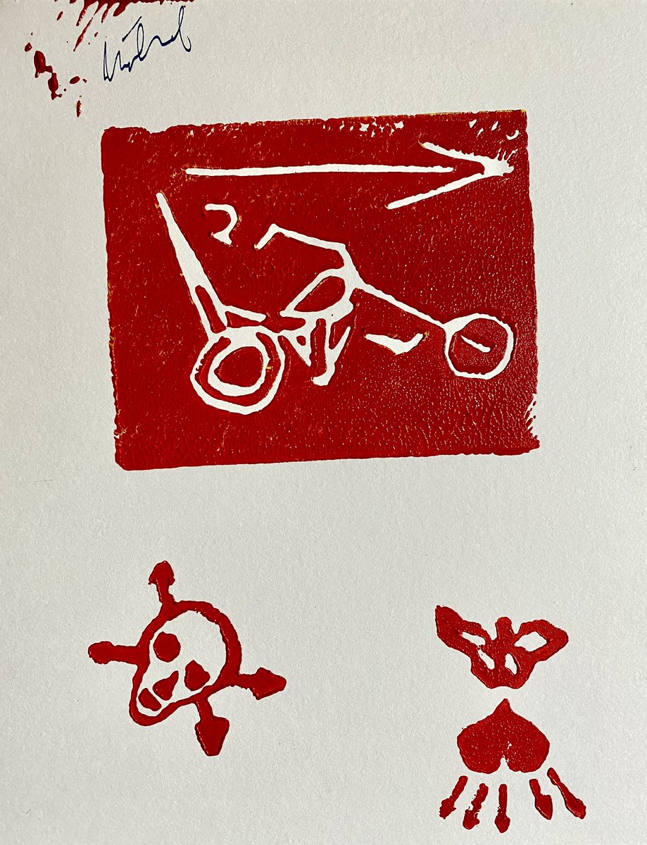 swimdeep's tweet photo. One of a kind prints, by hand. #PrintBlock #Tattoo #Symbols #Road #VeryFast #SOA #MayansMC https://t.co/MfHbTVshRG
