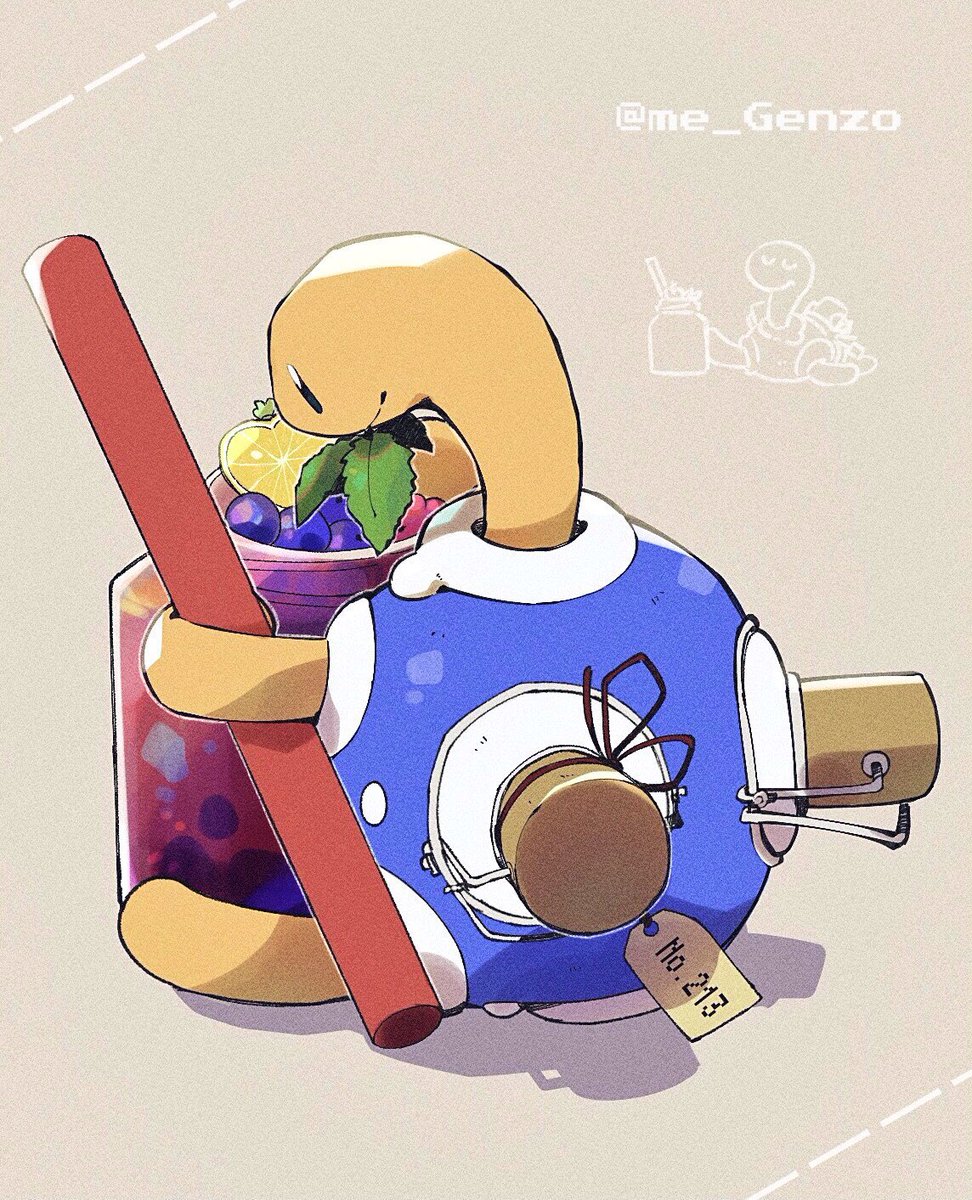 「こだわりきのみジュース 」源蔵のイラスト