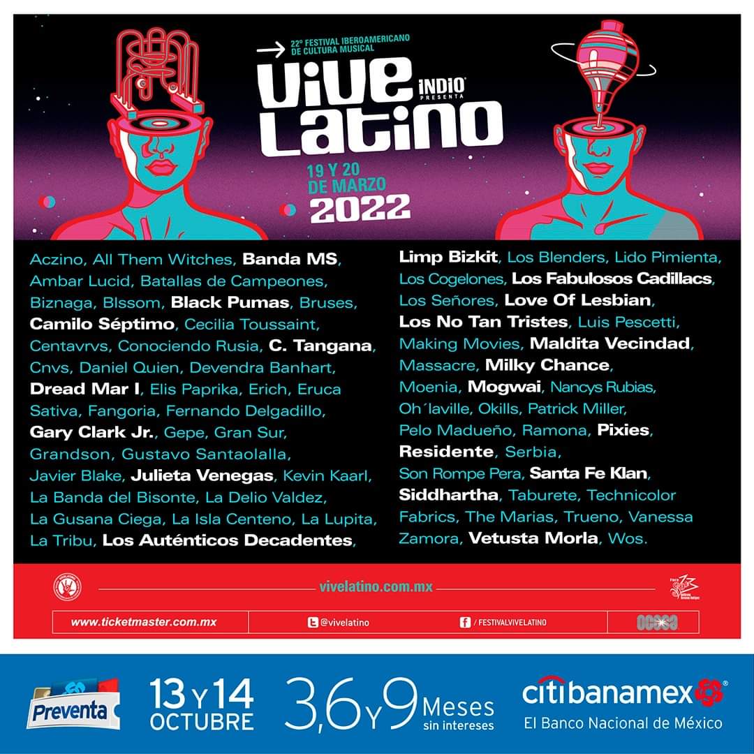 LinternaInfo's tweet photo. #PorSiTeLoPerdiste | Cartel completo del Vive Latino 2022 #VL22 https://t.co/bdV4PioZzi