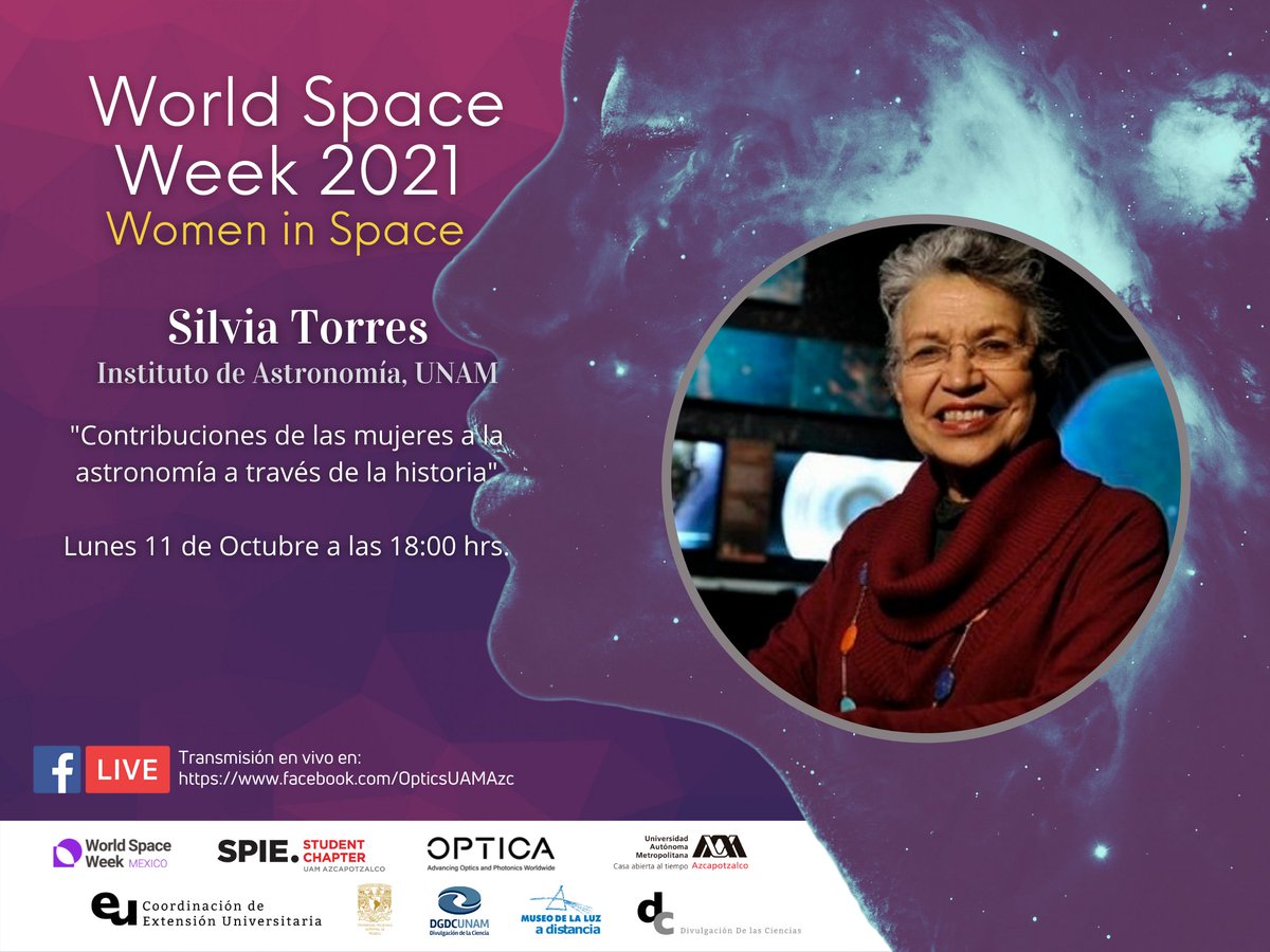 uam_dccd's tweet image. #WorldSpaceWeek2021
#WomeninSpace 

&quot;Contribuciones de las mujeres a la astronomía a través de la historia&quot;

Imparte: Silvia Torres, Instituto de Astronomía

Sigue la transmisión por Facebook Live: fb.watch/8AvurDBcpM/