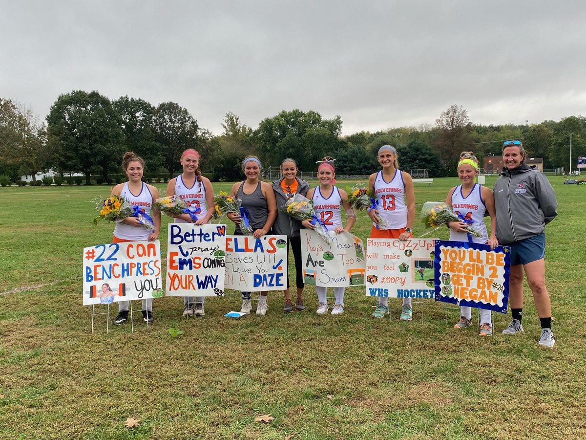 whsfockey's tweet photo. On 10/5 we honored our outstanding Seniors!! Life is so much more fun with you 6 in it! #KARTFOREVER #FOCKEYFAMILY #SENIORSEASON 💙🧡🏑💪🏼 https://t.co/C52LH3lwex