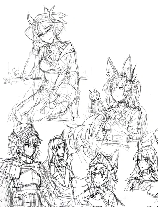 Arknights doodles while thinking of story ideas 😌 