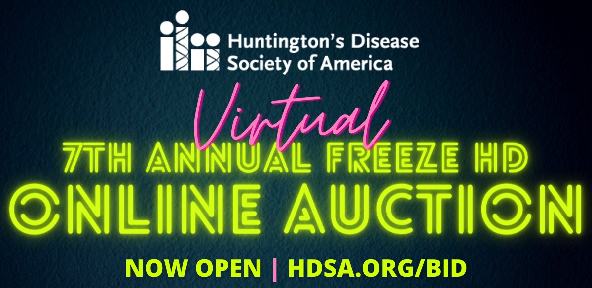 HDSA's tweet photo. #FREEZEHD ONLINE AUCTION IS NOW OPEN!
Bid on INCREDIBLE auction items to support the fight against #HuntingtonsDisease. Auction closes immediately following the Freeze HD program on Saturday, Oct 16.

PLACE YOUR BIDS TODAY AT https://t.co/zcfxsVyPIZ

#LetsTalkAboutHD #HDSAFamily https://t.co/kgHOm5W3sz