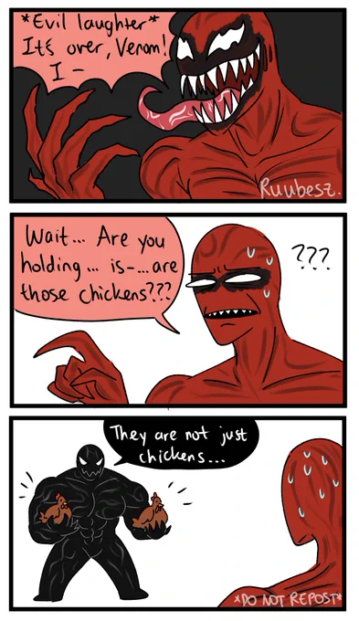 I haven't seen Venom 2 yet, but I just hope the chickens play a prominent role in the movie :')
*NO SPOILERS PLEASE*
#VenomLetThereBeCarnage #Venom 