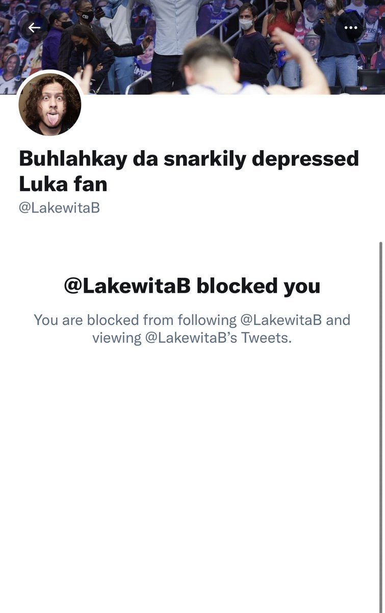 uEatCrayons's tweet photo. If you’re going to talk smack at least try not to block us. Tough guy. Messed around and found out we exist. @LakewitaB MavsFanForLife. CryBabyForLife #CBFL 😂 https://t.co/A5pKgzt1vD