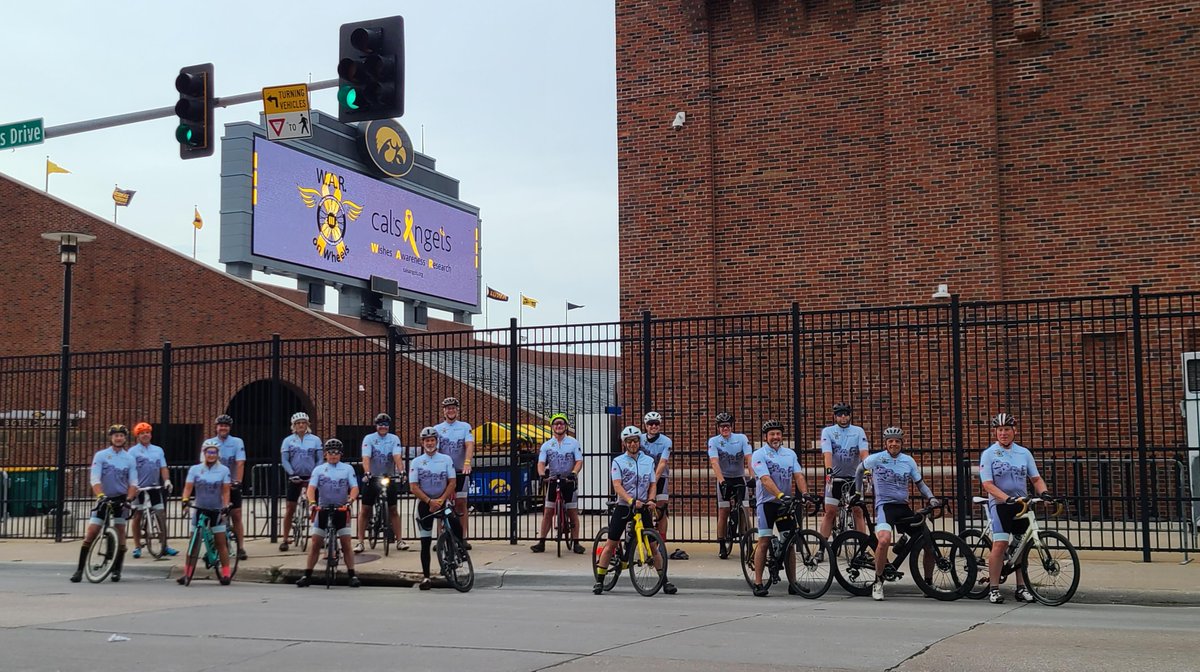 Cal's Angels group photo near Kinnick Stadium